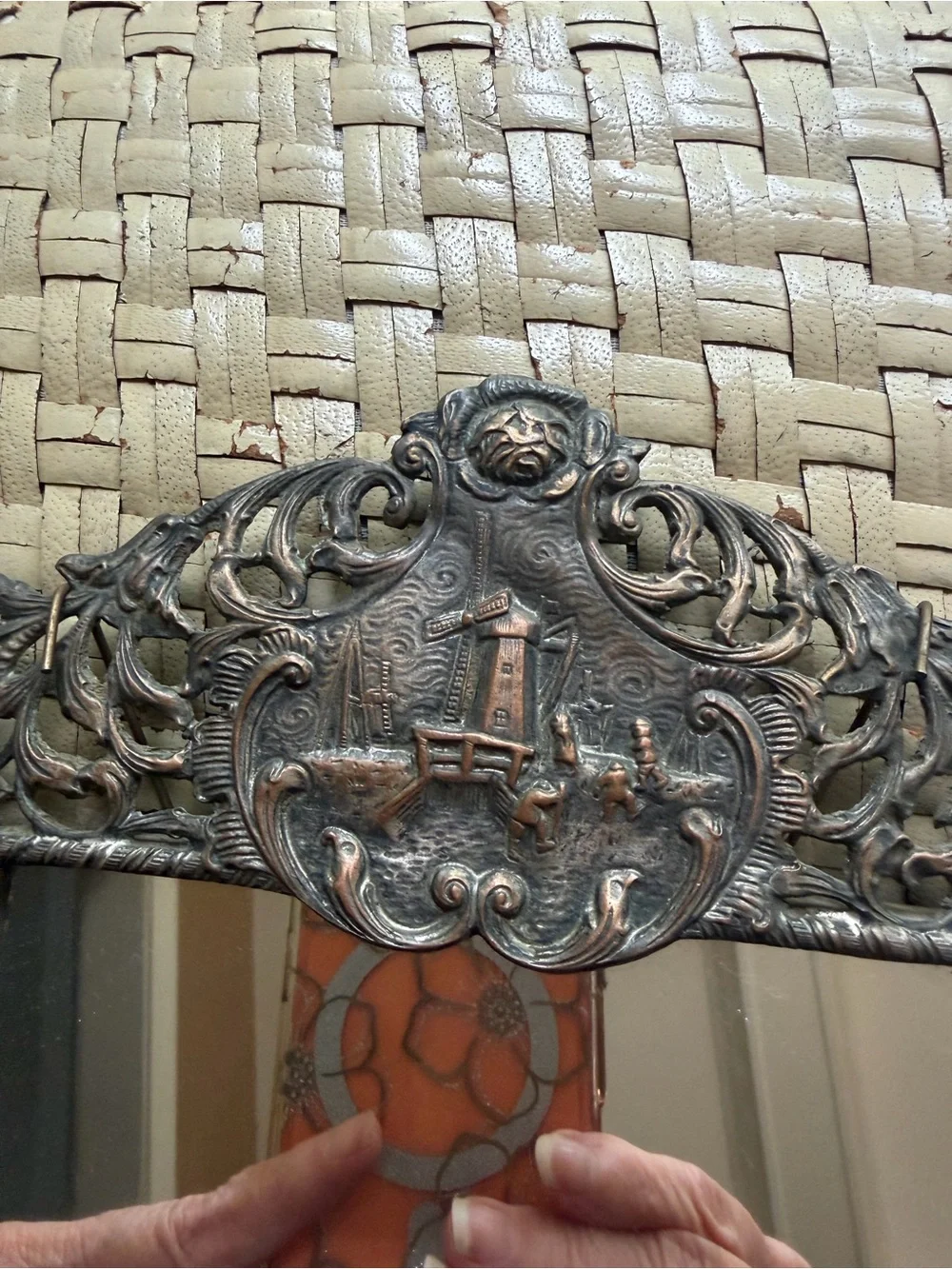Ornate Antique Frame Copper Wash Art Bronze Decorative Wall Mirror